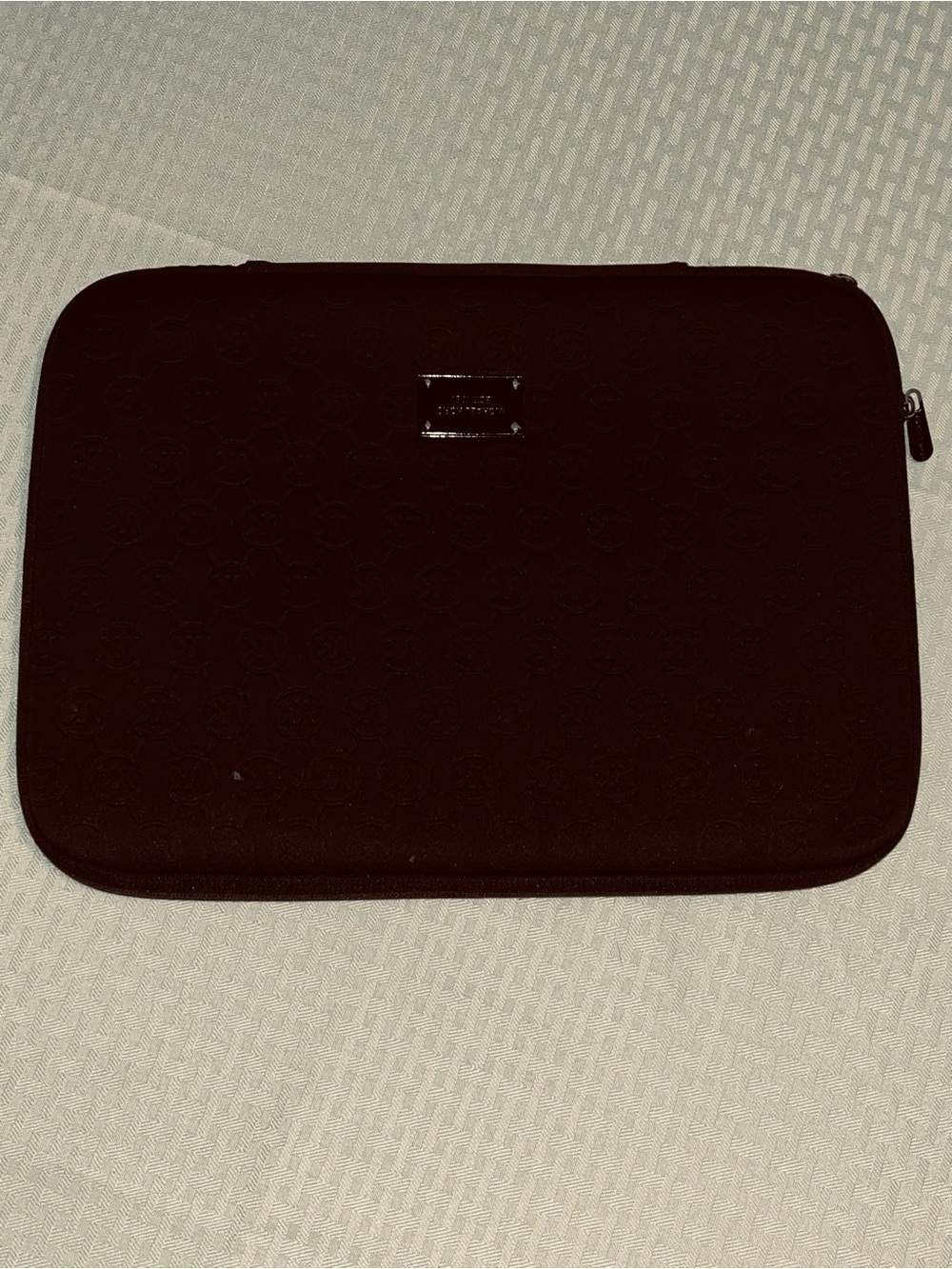 Michael Kors Black Monogram Neoprene Laptop Sleeve Zip Case